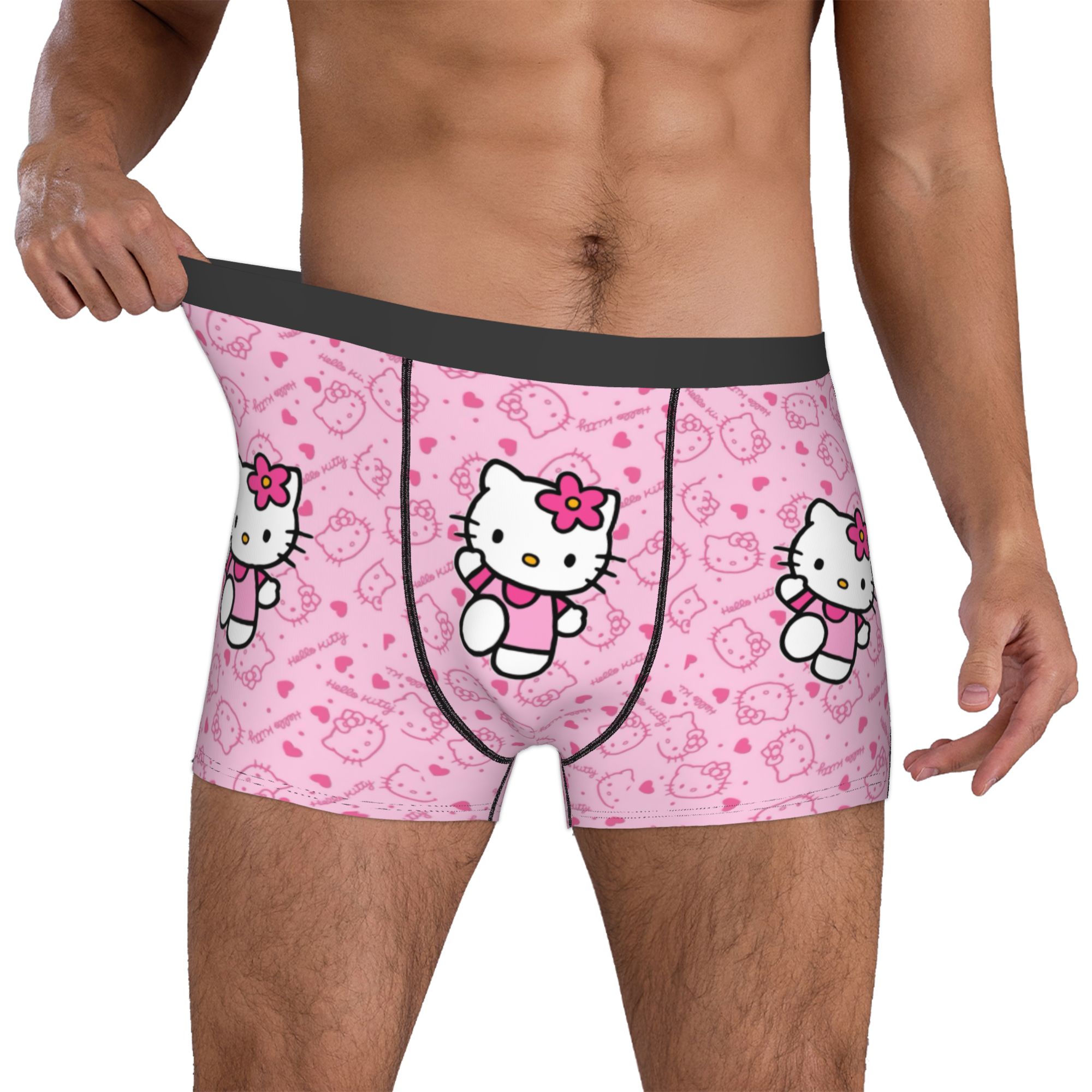 Boxer Shorts Modal - Cuecas Boxer Estampadas Rosa Kawaii de