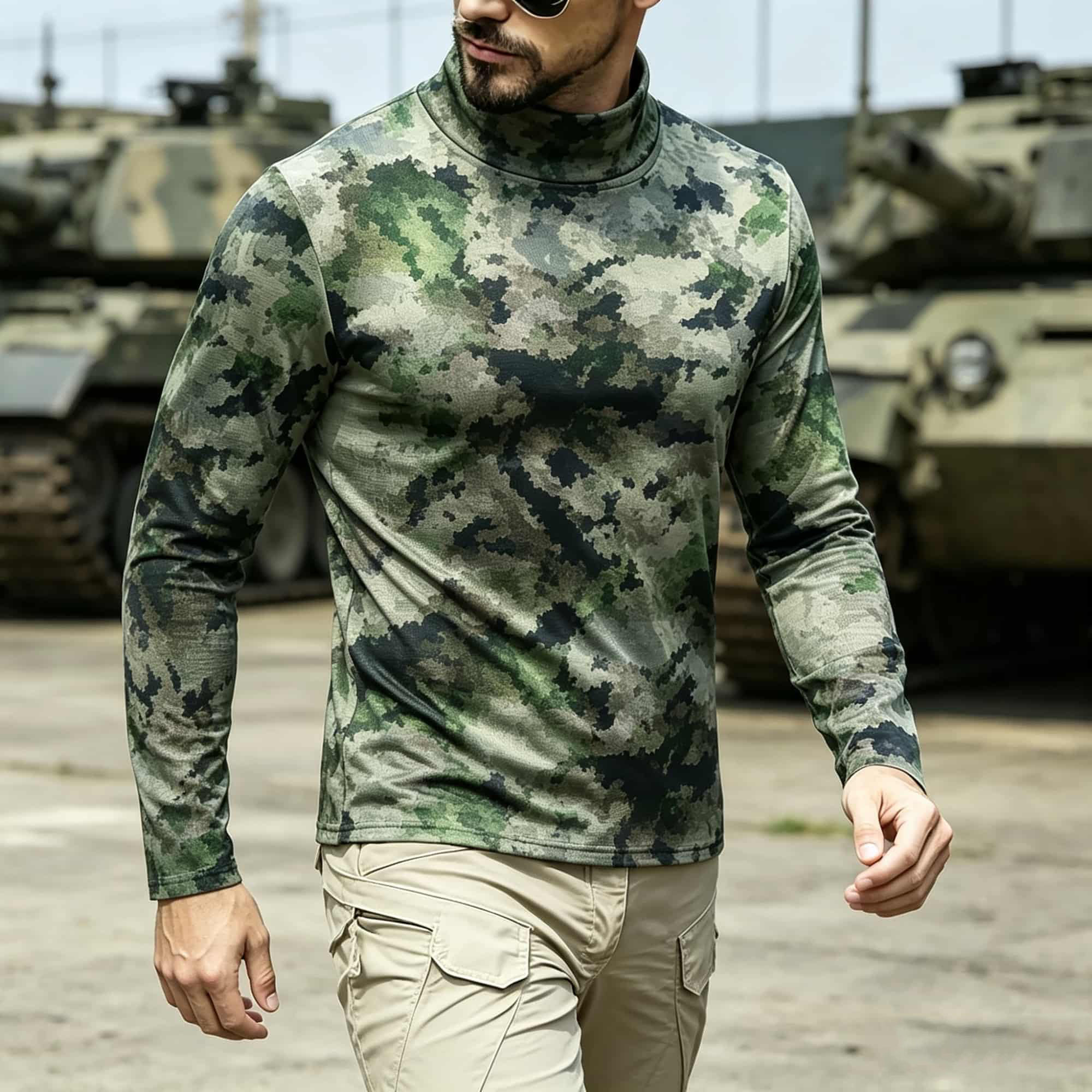 Base Layer Top - Camisa Tática Masculina de Manga Longa