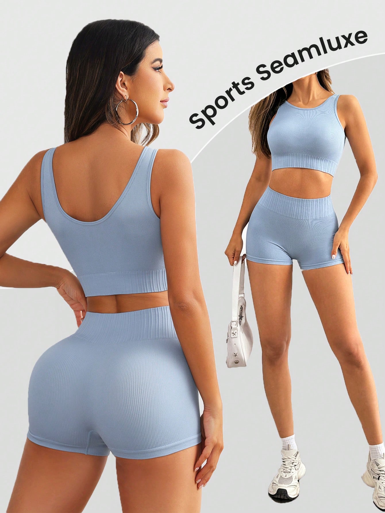 Conjunto de Yoga Sem Costura p - Tank Top Ribbed avaliação e preço
